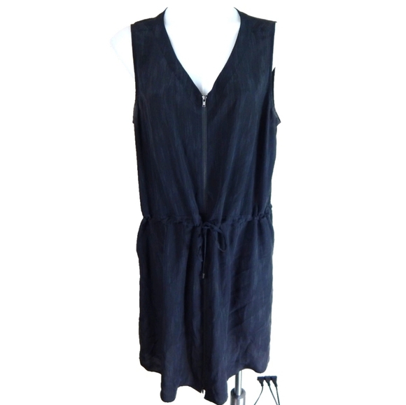 Eileen Fisher Silk Zip Front Mini Dress - Picture 2 of 7